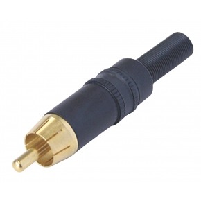 Conector RCA Macho Metal Negro