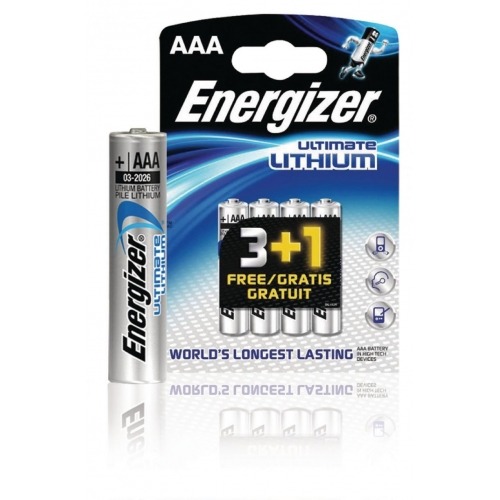 Ultimate lithium battery AAA/FR03 1.5 V 3 + 1 free blister