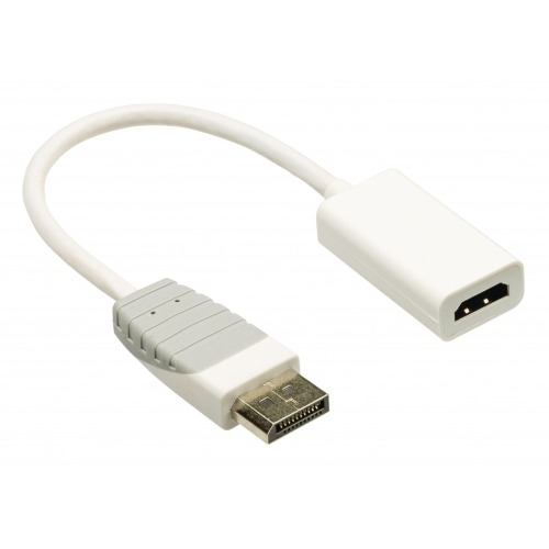 Adaptador DisplayPort a HDMI, DisplayPort macho – salida HDMI, 0,2 m blanco
