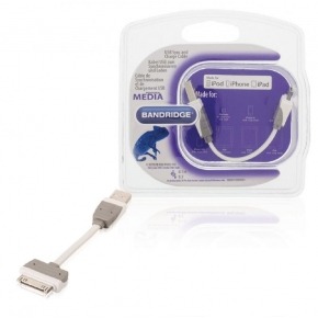 Cable USB de carga y sincronización USB A macho - base de conexión Apple de 30 pines de 0,10 m en