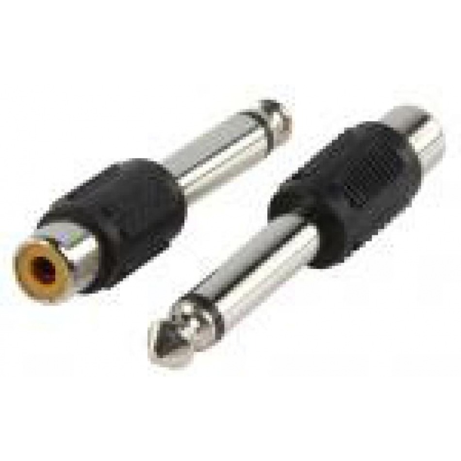 Conector jack mono 6 35mm macho a rca hembra de iberiapc en adaptadores 
