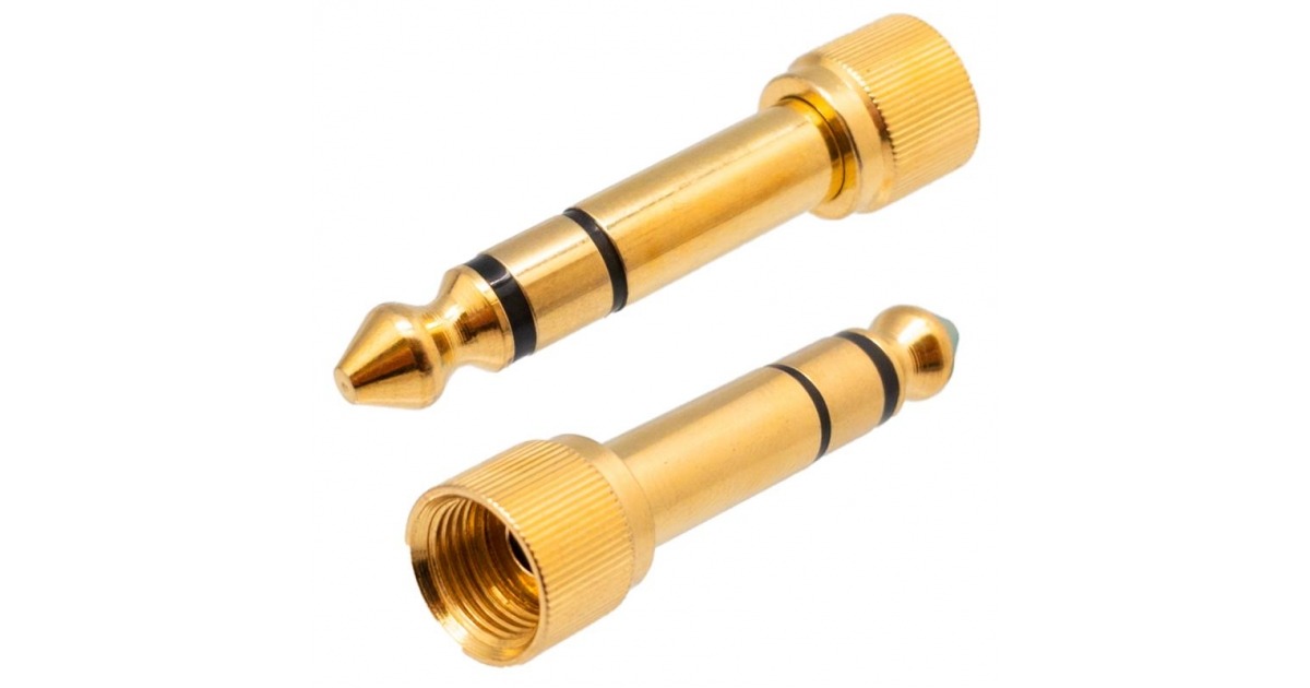 Adaptador Jack 6.35mm macho a Mini jack 3.5mm hembra con rosca de IberiaPC… Adaptador Jack 6.35mm macho a Mini jack 3.5mm hembra con rosca de IberiaPC…
