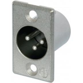 XLR Panel-mount male receptacle 3 P Conexión de Soldadura Niquelado