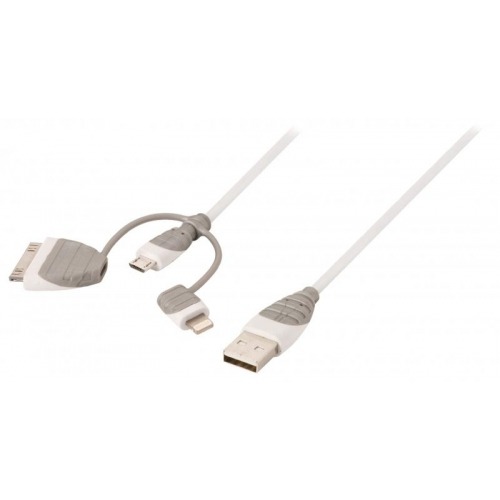 Cable 3 en 1 de carga y sincronización USB 2.0 A macho - micro B macho con adaptador Lightning int