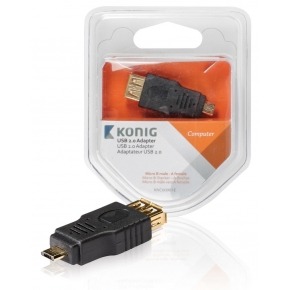 Adaptador USB 2.0 de Micro B macho a A hembra, 1 ud. en gris