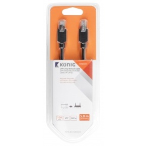 Cable de red UTP CAT5e de RJ45 macho a macho de 5,00 m en gris