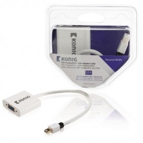 Cable adaptador Mini DisplayPort - VGA de mini DisplayPort macho a VGA hembra de 0,20 m en blanco