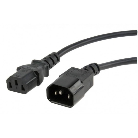 IEC C13 extension cord IEC320C14 IEC320C13 5.0 m black