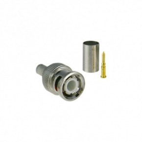 Conector SAFIRE - BNC para crimpar - Compatible con Microcoaxial - 25 mm