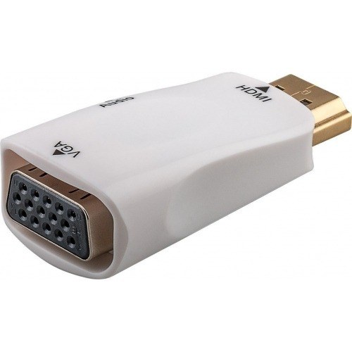 Mini conversor de HDMI a VGA con audio color Blanco