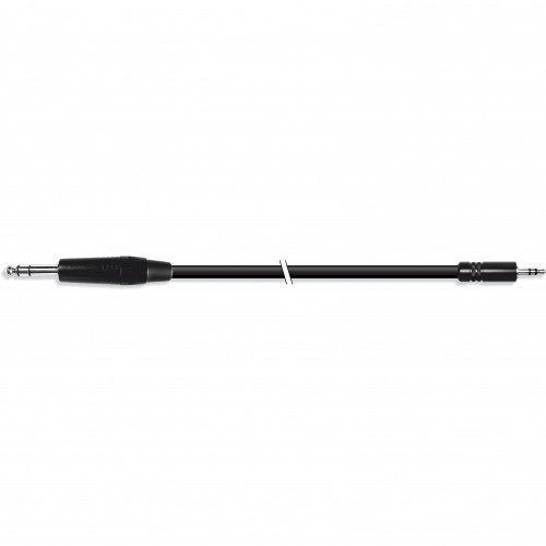 cable audio instrumento estéreo TRS jack 6.3mm de macho a MiniJack de 3.5mm de 1m