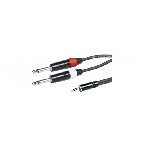 Cable de audio Minijack de 3.5 mm a 2 Jack 6.35 macho L/R de 3.0m