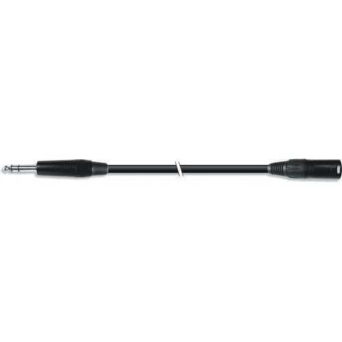 Cable audio instrumento estéreo TRS jack 6.3mm macho a 1m XLR 3pin macho de 0.5 m.