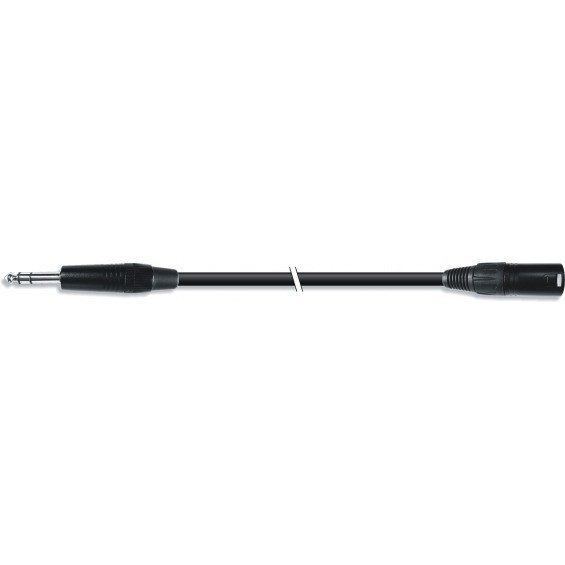 Cable audio instrumento estéreo TRS jack 6.3mm macho a 1m XLR 3pin macho de 0.5 m.
