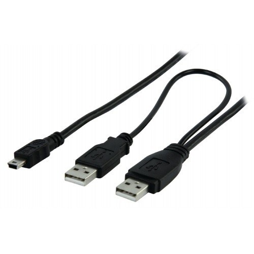 Cable USB 2POWER (AM+AM/miniUSB/M) de 2.00m