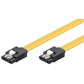 Cable datos SATA III 6Gb c/bloqueo Amarillo 0,10m