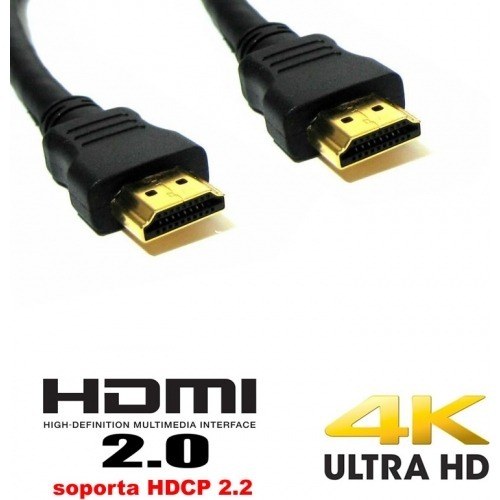 Cable HDMI negro versión 2.0 ultra HD - 3.00m