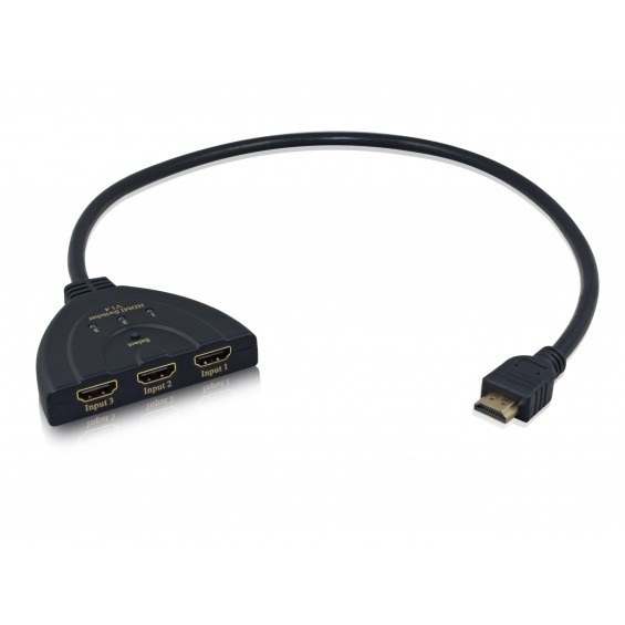 Conmutador 3x1 HDMI con latiguillo hdmi 50 cm