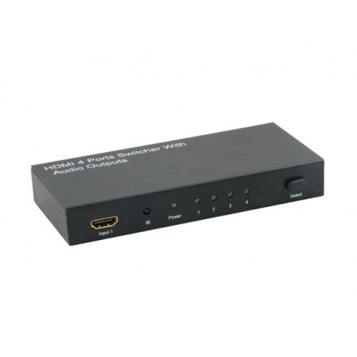Conmutador / Switcher HDMI 4x1. FullHD 1080P. 3D con Audio Stereo & salida Coaxial Digital