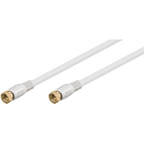 Cable coax 75 Oms Conec F M/M Blanco 1.5m