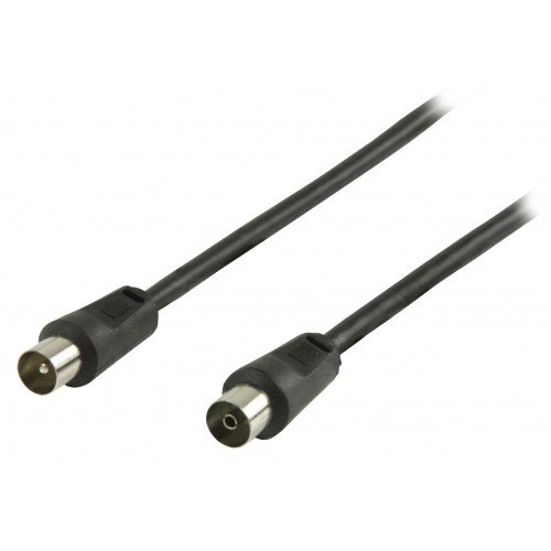 Cable antena coaxial 75 Oms M/H Negro 10m