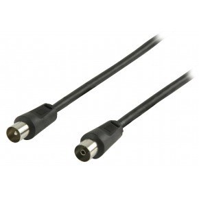 Cable antena coaxial 75 Oms M/H Negro 7.5m