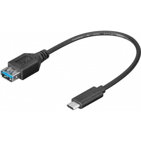 Cable USB-C 3.1 macho a USB-C 3.0 hembra de 0.2m