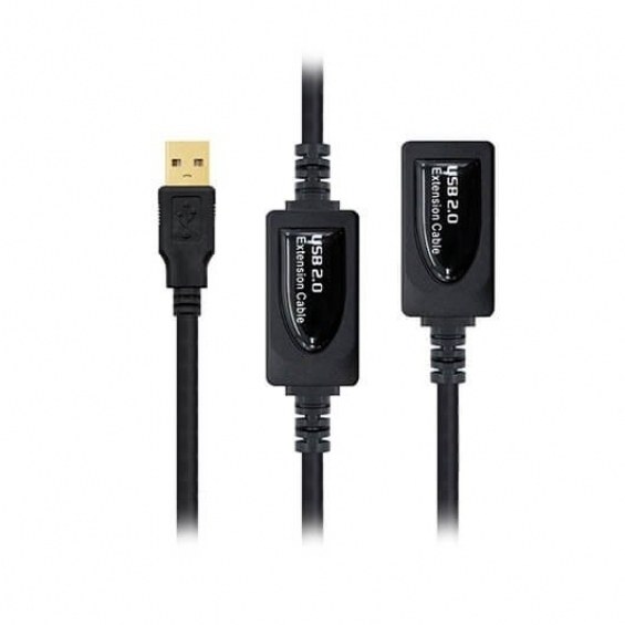 CABLE USB(A) 2.0 A USB(A) NANOCABLE+AMPLIFICAD.10M NEGRO