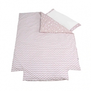 Juego textil 2 Piezas Micuna para Cuna (70 x 140 cm.): Nórdico + Funda de Almohada Pink Camp rosa