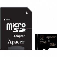Tarjeta de Memoria Apacer 32GB microSD HC UHS 1 con Adaptador/ Clase 10/ 80MBs