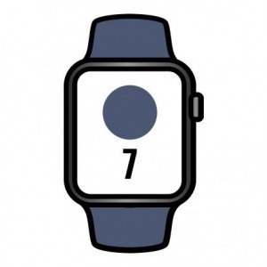 Apple Watch Series 7/ Gps/ Cellular/ 45 mm/ Caja de Acero Grafito/ Correa deportiva Azul abismo