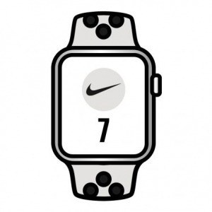 Apple Watch Series 7/ Nike/ Gps/ Cellular/ 45 mm/ Caja de Aluminio en Plata/ Correa Deportiva Nike Plantino Negro