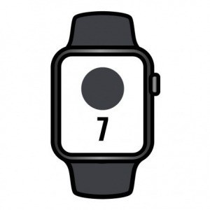 Apple Watch Series 7/ Gps/ 45 mm/ Caja de Aluminio en Negro Medianoche/ Correa deportiva Negro Medianoche