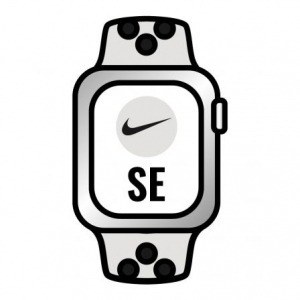 Apple Watch SE/ Nike/ Gps/ Cellular/ 40 mm/ Caja de Aluminio en Plata/ Correa Deportiva Nike Plantino Negro