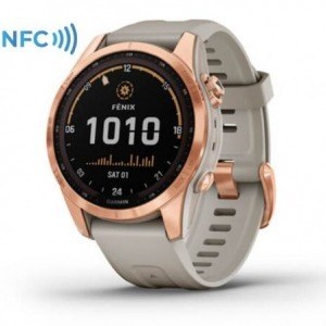 Smartwatch Garmin Fénix 7S Solar/ Notificaciones/ Frecuencia Cardíaca/ GPS/ Oro Rosa y Beige