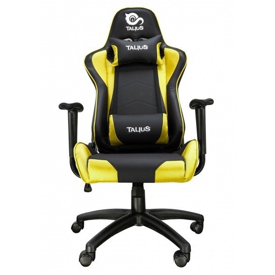 Talius silla Gecko V2 gaming negra/amarilla, brazos fijos, butterfly, base nylon, ruedas nylon, gas