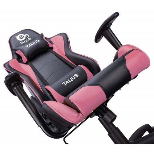 Talius silla Gecko V2 gaming negra/rosa, brazos fijos, butterfly, base nylon, ruedas nylon