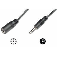 ASSMANN Electronic cable de audio 3,5 mm Macho/Hembra 2,5 m Negro