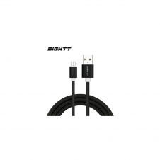 Eightt Cable USB a MicroUSB 2Mts trenzado de Nylon Negro. Carcasa de aluminio