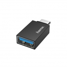 Hama | Adaptador USB C a USB A para PC, tablet, o smartphone, rápida transferencia de datos, color negro.