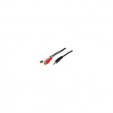 LogiLink 1x3.5mm - 2xRCA, 0.2m cable de audio 0,2 m 3,5mm Negro