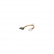 Lanberg CA-SAHD-10CU-0015 cable de SATA 0,15 m Molex (4-pin) SATA de 15 pines Negro, Rojo, Amarillo