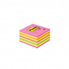 NOTAS ADHESIVAS POST-IT CUBO 76 X 76 MM. COMPUESTA POR LOS COLORES 2 ROSA, NARANJA, FUCSIA, VERDE INTENSO Y 4 AMARILLO. 450 HOJAS