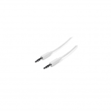 StarTech.com Cable Slim Delgado de Audio Estéreo Mini Jack Plug 3,5mm - Macho a Macho - 1m Blanco