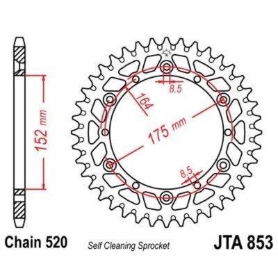 Corona JT 853 de aluminio con 40 dientes JTA853.40