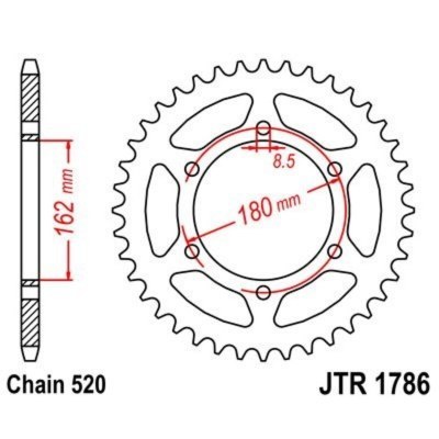 Corona JT 1786 de acero con 52 dientes JTR1786.52