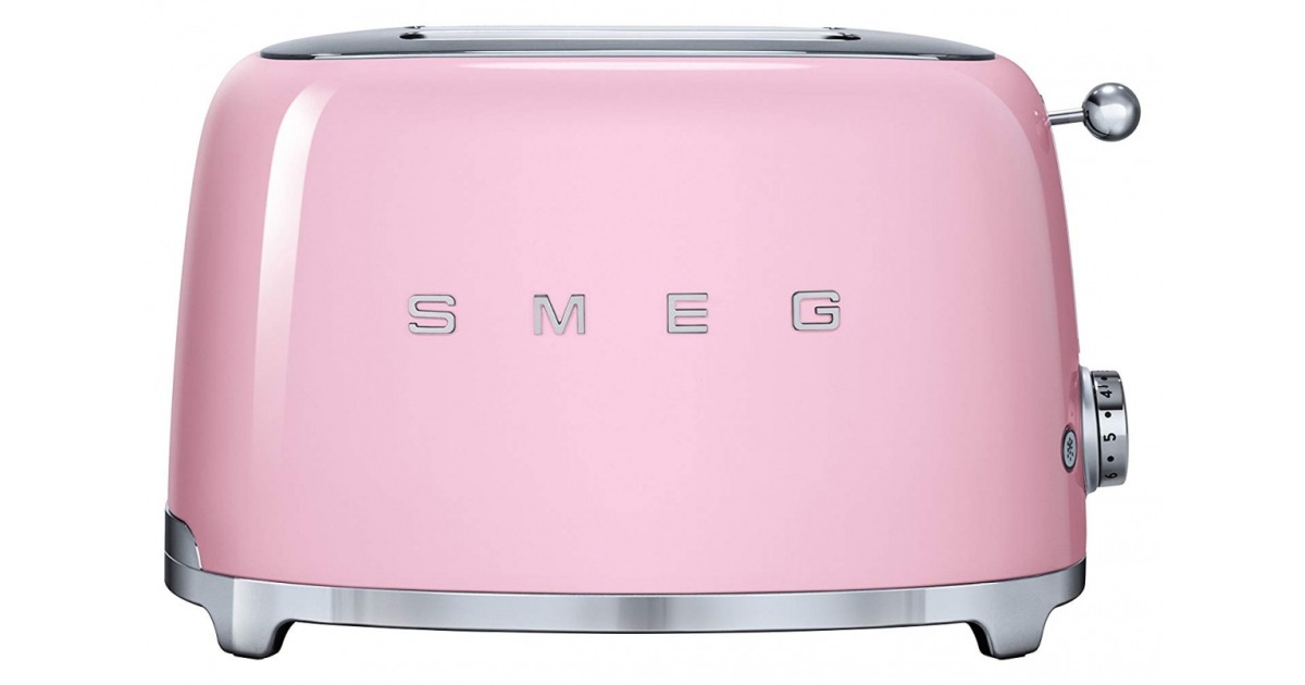 Tostadora rosa SMEG 2 rebanadas TSF01PKEU de SMEG en 2 rebanadas